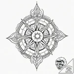 Kolovrat, tattoo line art, on a clean white p… – tattoo sketch (№1752695857_0, 16.07.2025 19:57) — tattoovalue.net