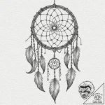 Tattoo design a dreamcatcher with a misty, et… – tattoo sketch (№1752696579_0, 16.07.2025 20:09) — tattoovalue.net