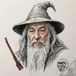 Neo-traditional portrait of gandalf the grey,… – tattoo sketch (№1752697861_0, 16.07.2025 20:31) — tattoovalue.net