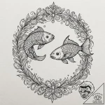 Tattoo design pisces fish, one appearing as a… – tattoo sketch (№1752697942_0, 16.07.2025 20:32) — tattoovalue.net