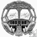 Tattoo design a detailed spaceship cockpit vi… – tattoo sketch (№1752698182_0, 16.07.2025 20:36) — tattoovalue.net