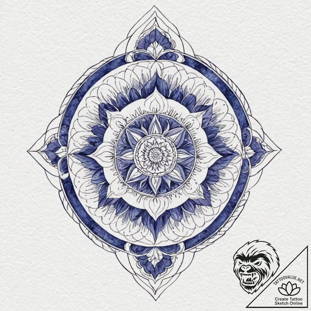 Tattoo design: a watercolor lunitsa in shades... - tattoo sketch (№1752698342_0, 16.07.2025 20:39) — tattoovalue.net