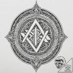 132. tattoo design: a “klad” rune with intric… – tattoo sketch (№1752699729_0, 16.07.2025 21:02) — tattoovalue.net