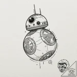 39. a tattoo flash sheet of star wars droids:… – tattoo sketch (№1752701211_0, 16.07.2025 21:26) — tattoovalue.net