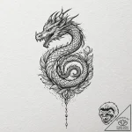 Tattoo sketch a stylized dragon scale pattern… – tattoo sketch (№1752702065_0, 16.07.2025 21:41) — tattoovalue.net