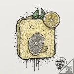 Tattoo design ‘lemon slice’ on one, ‘tea bag’… – tattoo sketch (№1752702455_0, 16.07.2025 21:47) — tattoovalue.net