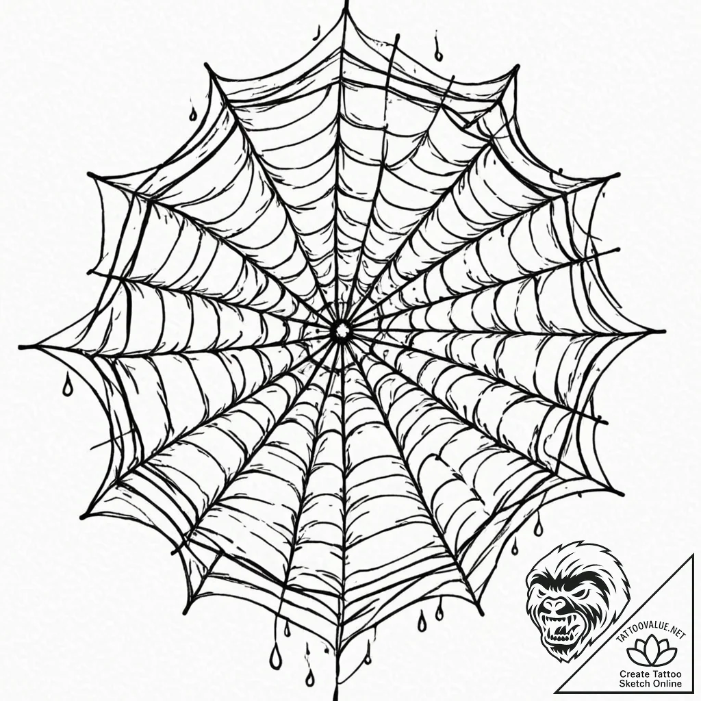 Tattoo design a delicate, intricate spiderweb... - tattoo sketch (№1752702844_0, 16.07.2025 21:54) — tattoovalue.net