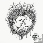 Tattoo sketch “i think” text for gemini, with… – tattoo sketch (№1752703156_0, 16.07.2025 21:59) — tattoovalue.net
