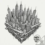 A watercolor sketch of the folded city scene… – tattoo sketch (№1752703784_0, 16.07.2025 22:09) — tattoovalue.net