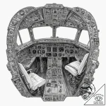 The cockpit of a modern airliner during a fli… – tattoo sketch (№1752704021_0, 16.07.2025 22:13) — tattoovalue.net