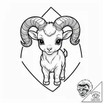 Tattoo sketch a chibi-style aries ram looking… – tattoo sketch (№1752704725_0, 16.07.2025 22:25) — tattoovalue.net