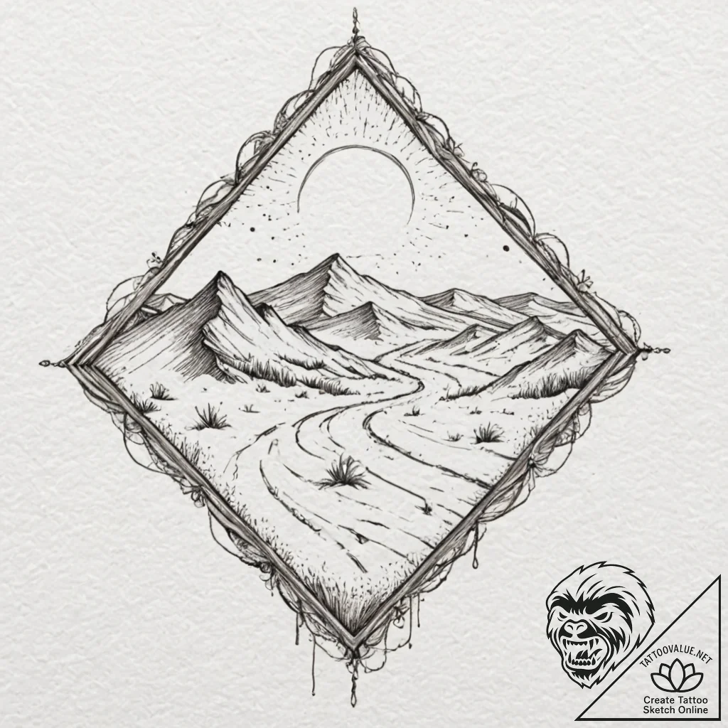 дюна (dune) - 20 промптов, artistic tattoo sk... - tattoo sketch (№1752704802_0, 16.07.2025 22:26) — tattoovalue.net