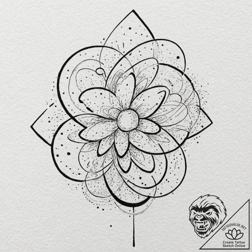 Tattoo sketch an abstract cosmic storm, conta... - tattoo sketch (№1752704959_0, 16.07.2025 22:29) — tattoovalue.net