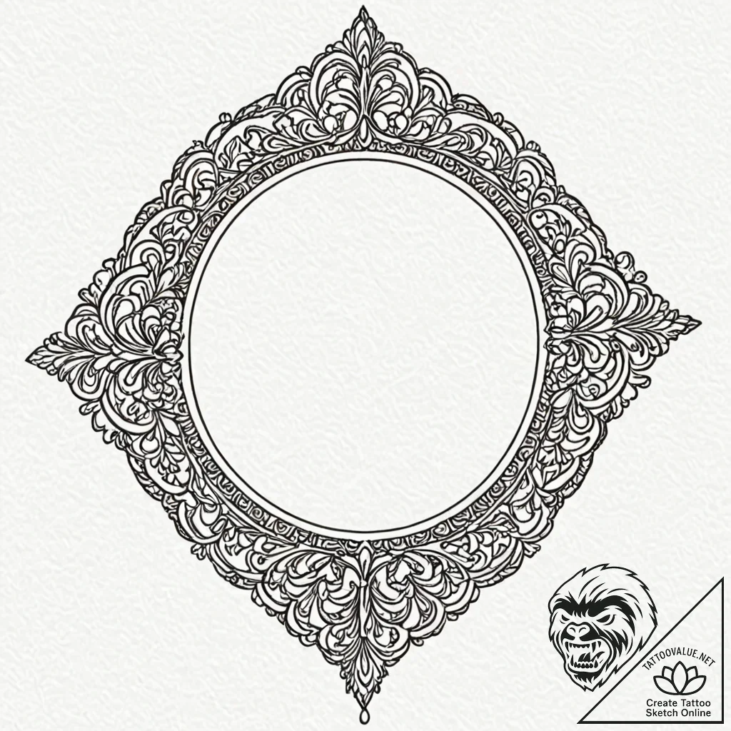 Tattoo sketch a delicate hand mirror reflecti... - tattoo sketch (№1752705038_0, 16.07.2025 22:30) — tattoovalue.net