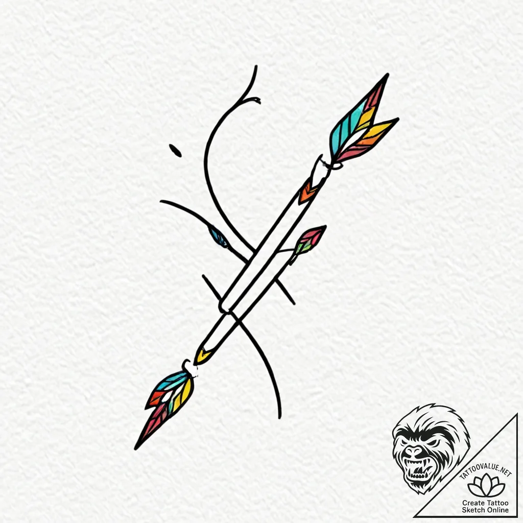 Tattoo sketch sagittarius's arrow glyph, clea... - tattoo sketch (№1752705116_0, 16.07.2025 22:31) — tattoovalue.net