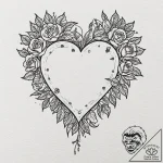 Tattoo design a simple heart outline with a t… – tattoo sketch (№1752705195_0, 16.07.2025 22:33) — tattoovalue.net