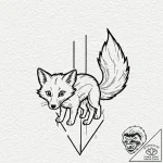 Tattoo sketch a mischievous fox’s tail peekin… – tattoo sketch (№1752705667_0, 16.07.2025 22:41) — tattoovalue.net