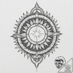 A geometric tattoo design that merges the kol… – tattoo sketch (№1752706848_0, 16.07.2025 23:00) — tattoovalue.net