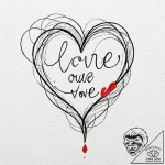 Love, ink illustration for tattoo, linework t… – tattoo sketch (№1752707083_0, 16.07.2025 23:04) — tattoovalue.net