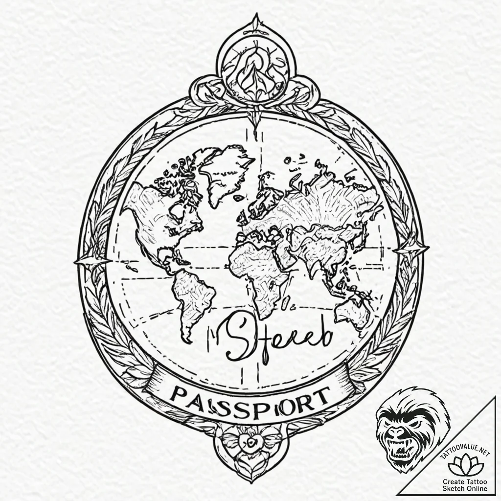 Tattoo design a passport stamp of a significa... - tattoo sketch (№1752707402_0, 16.07.2025 23:10) — tattoovalue.net