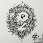 A trash polka composition of the main charact… – tattoo sketch (№1752707719_0, 16.07.2025 23:15) — tattoovalue.net
