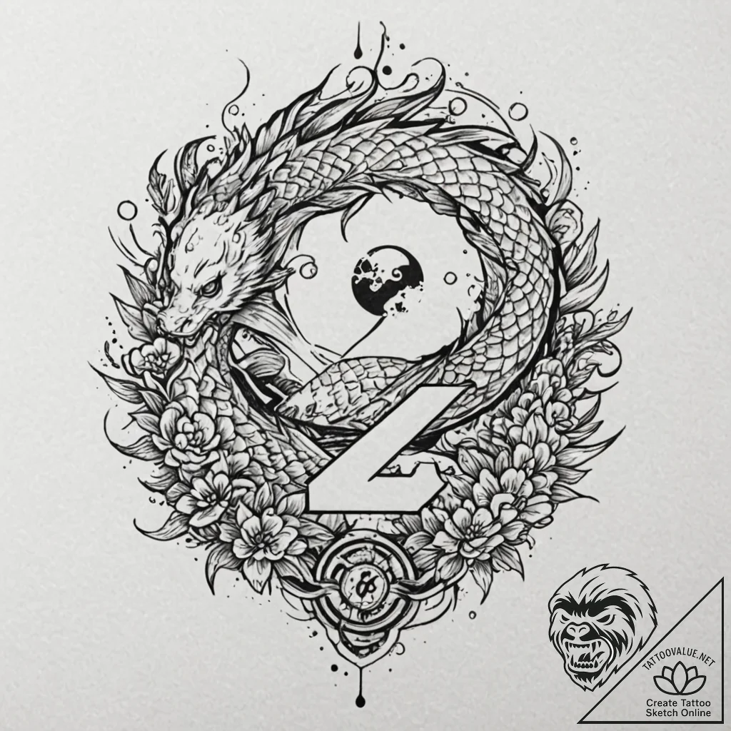 A trash polka composition of the main charact... - tattoo sketch (№1752707719_0, 16.07.2025 23:15) — tattoovalue.net