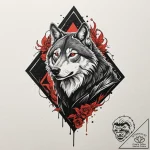Tattoo design: a wolf or crow (associated wit… – tattoo sketch (№1752708504_0, 16.07.2025 23:28) — tattoovalue.net