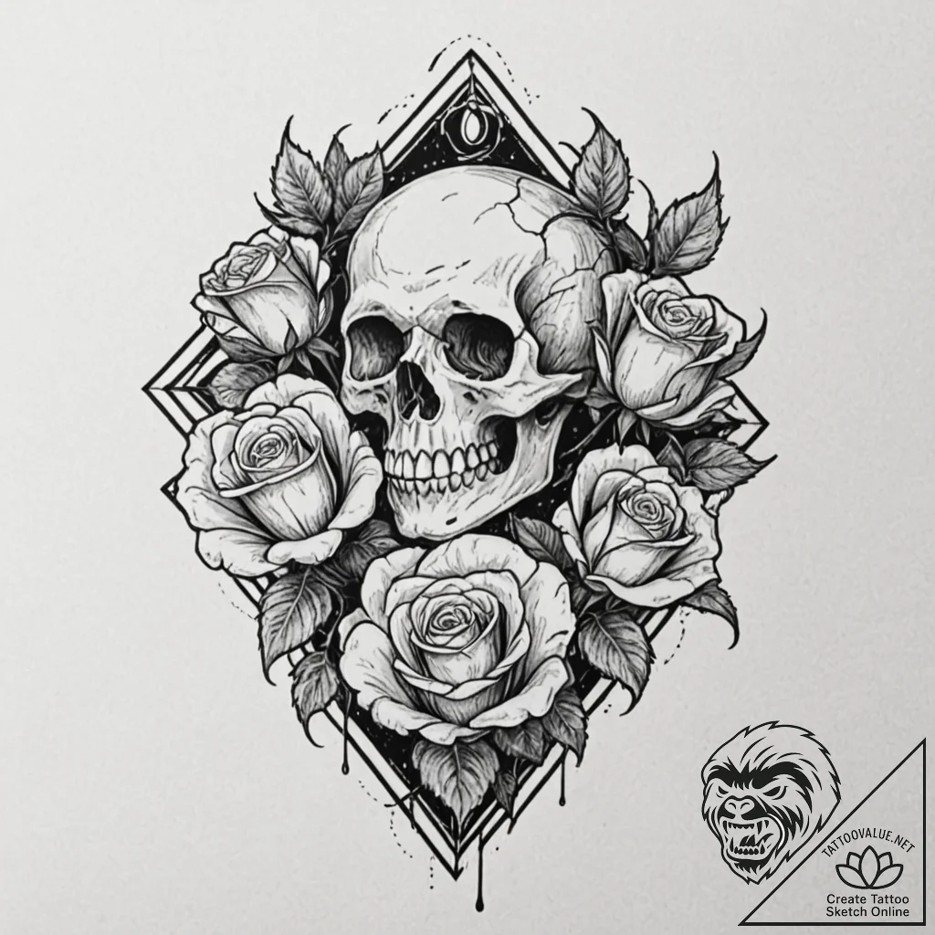 A linework design of the horadric cube from d... - tattoo sketch (№1752708583_0, 16.07.2025 23:29) — tattoovalue.net