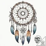 Tattoo sketch a dreamcatcher with a zodiac gl… – tattoo sketch (№1752708818_0, 16.07.2025 23:33) — tattoovalue.net