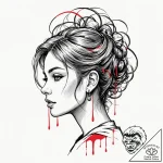 A sketch of the back of neo’s head with the c… – tattoo sketch (№1752709209_0, 16.07.2025 23:40) — tattoovalue.net