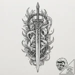 Tattoo sketch a broken sword that has been re… – tattoo sketch (№1752709286_0, 16.07.2025 23:41) — tattoovalue.net