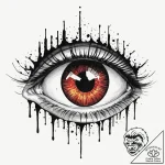 Tattoo sketch a cosmic eye, symbolizing vigil… – tattoo sketch (№1752710224_0, 16.07.2025 23:57) — tattoovalue.net