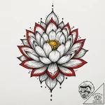 Tattoo sketch a stylized lotus flower bloomin… – tattoo sketch (№1752710538_0, 17.07.2025 00:02) — tattoovalue.net
