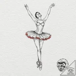 Tattoo design a delicate outline of a classic… – tattoo sketch (№1752711005_0, 17.07.2025 00:10) — tattoovalue.net