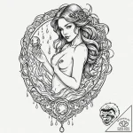 Tattoo sketch aquarius’s water-bearer with a… – tattoo sketch (№1752711394_0, 17.07.2025 00:16) — tattoovalue.net