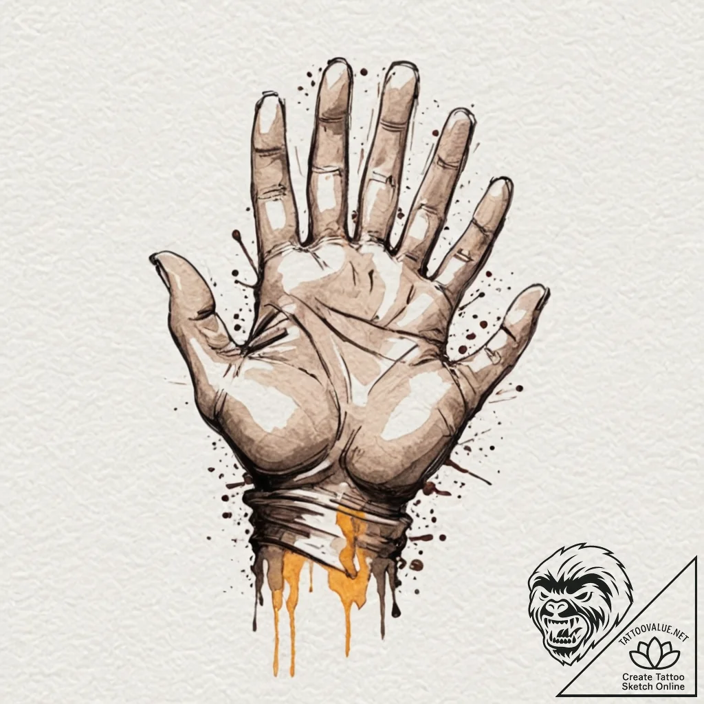 120. a sketch of the self-destruct wrist gaun... - tattoo sketch (№1752711472_0, 17.07.2025 00:17) — tattoovalue.net