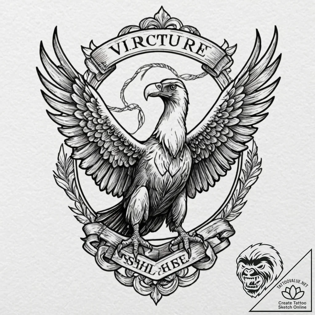 Vulture, tattoo flash sheet design, old schoo... - tattoo sketch (№1752711549_0, 17.07.2025 00:19) — tattoovalue.net