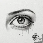 Eye, ink illustration for tattoo, realistic b… – tattoo sketch (№1752711941_0, 17.07.2025 00:25) — tattoovalue.net