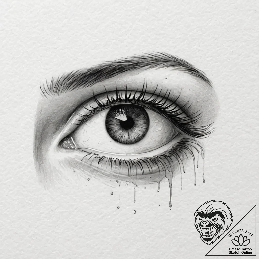 Eye, ink illustration for tattoo, realistic b... - tattoo sketch (№1752711941_0, 17.07.2025 00:25) — tattoovalue.net