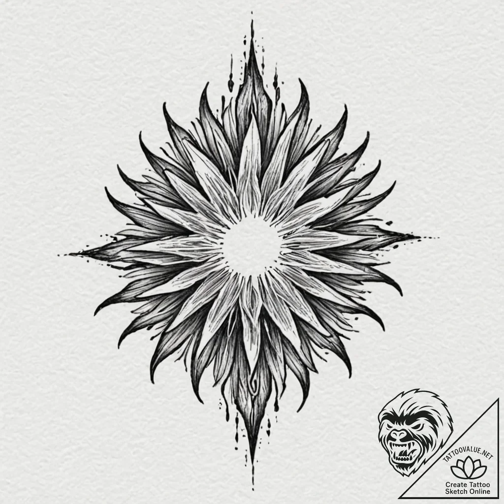 Tattoo design: a kolovrat with each ray endin... - tattoo sketch (№1752712018_0, 17.07.2025 00:26) — tattoovalue.net