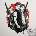 A graphic novel portrait of the main characte… – tattoo sketch (№1752712797_0, 17.07.2025 00:39) — tattoovalue.net