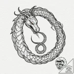 Tattoo design a coiled serpent or dragon, rep… – tattoo sketch (№1752713033_0, 17.07.2025 00:43) — tattoovalue.net