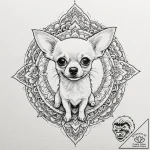 Chihuahua, artistic tattoo sketch, black and… – tattoo sketch (№1752713264_0, 17.07.2025 00:47) — tattoovalue.net