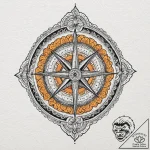 Tattoo sketch a subtle ‘mandala’ fragment tha… – tattoo sketch (№1752713341_0, 17.07.2025 00:49) — tattoovalue.net
