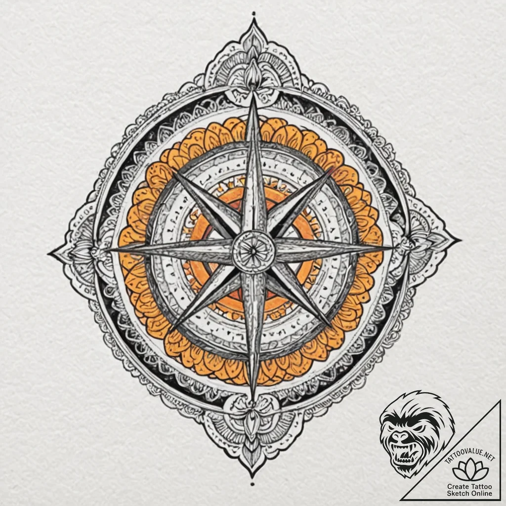 Tattoo sketch a subtle 'mandala' fragment tha... - tattoo sketch (№1752713341_0, 17.07.2025 00:49) — tattoovalue.net
