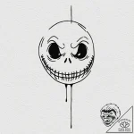 A linework tattoo of jack skellington’s face… – tattoo sketch (№1752714059_0, 17.07.2025 01:00) — tattoovalue.net