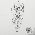 Tattoo sketch aquarius constellation, stars f… – tattoo sketch (№1752714138_0, 17.07.2025 01:02) — tattoovalue.net