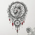 Tattoo design a dreamcatcher with shadowy fea… – tattoo sketch (№1752714695_0, 17.07.2025 01:11) — tattoovalue.net