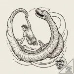 A graphic novel panel of paul riding a sandwo… – tattoo sketch (№1752714854_0, 17.07.2025 01:14) — tattoovalue.net