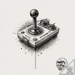 Tattoo design a tiny stylized joystick dotwor… – tattoo sketch (№1752715814_0, 17.07.2025 01:30) — tattoovalue.net